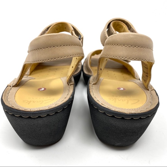 Clarks Un Dory Light Tan Leather wedge sandal WIDE - Picture 6 of 7